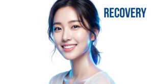 치아미백 후 밝고 건강한 미소를 지은 한국인 여성 모델